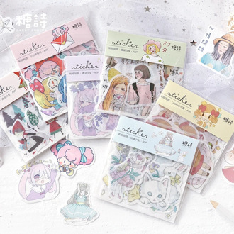 Kawaii Wonderland girl Decorative Washi Stickers Scrapbooking Stick Label Diary Stationery Album Stickers