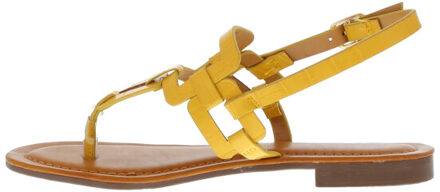Kazoe dames sandaal | dames | | maat: | leer Geel - 36