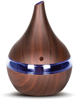 Kbaybo 300Ml Usb Elektrische Ultrasone Luchtbevochtiger Aroma Air Diffuser Essentiële Olie Aromatherapie Cool Mist Maker Voor Thuis donker Wood
