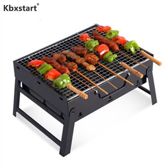Kbxstart Draagbare Outdoor Vouwen Grill BBQ Roosteren Pan Huishoudelijke Houtskool Grills Voor Camping Kampvuur Opvouwbare BBQ Gereedschap