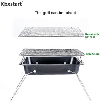 Kbxstart Houtskool Bbq Grill Patio Opvouwbare Barbecue Kachel Draagbare Outdoor Camping Picknick Bbq Accessoires Gereedschap