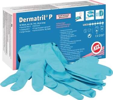 KCL Dermatril P 743 Nitril Wegwerphandschoen Maat (handschoen): 7, S 50 stuk(s)