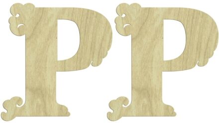 KD237 Brief P 2li Set Houten Pakket Ornament, Kan Worden Geschilderd Hout Ornament