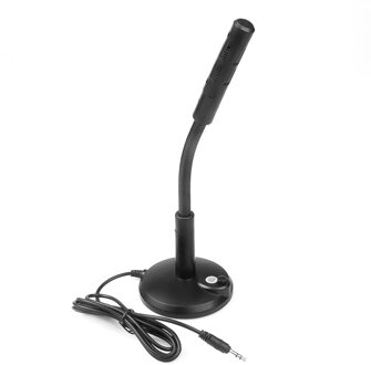 Kebidu 3.5Mm Usb Laptop Microfoon Mini Studio Speech Microfoon Stand Mic Met Houder 360 Graden Verstelbare Voor Desktop Pc Black3.5mm