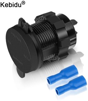 Kebidu Auto Moto Charger Usb 12-24V Zwart Waterdichte Auto Sigarettenaansteker 5V/3A voor Mobiele Motorfiets Smart Telefoons blauw LED licht