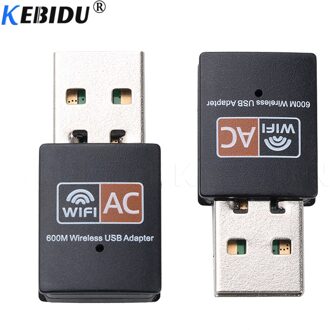 Kebidu Draadloze 600 Mbps USB WiFi Adapter 2.4 ghz 5 ghz Antenne PC Mini Computer Netwerkkaart Ontvanger Dual Band 802.11b/n/g/ac