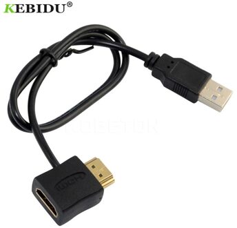 Kebidu Hdmi-Compatibel Male Naar Usb 2.0 Female Power Adapter Aansluiten Draad 0.5 Cord Converter 50Cm Charger Power supply Kabel