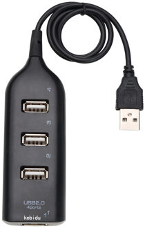 Kebidu Hoge Snelheid Micro Mini 3 Poorten 2.0 Usb Hub Splitter Adapter Voor Laptop Pc Notebook Ontvanger Computer Accessoires zwart