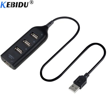 Kebidu Usb 2.0 Hub Super High Speed 4 Port Usb Hub Splitter Hub Splitter 4 Prots Adapter Voor Pc Computer laptop wit