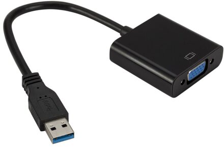 Kebidu Usb 3.0 Naar Vga Kabel Adapter Video Display Kaart Multi-Display Adapter Converter Voor Pc Laptop Monitor Windows 7/8/10 zwart