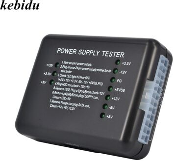 Kebidu Voeding Tester Checker LED 20/24 Pin voor PSU ATX SATA HDD Meter Meten voor PC Computer 12 V 5 V 3.3 V