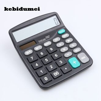 Kebidumei Draagbare Kantoor Commerciële Tool Batterij of Solar 2 in 1 Aangedreven 12 Digit Grote Knop Elektronische Rekenmachine