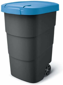Keden Afvalcontainer/rolemmer Wheeler - blauw - 110 liter - 54 x 50 x 85 cm - huis/tuin afval scheiden
