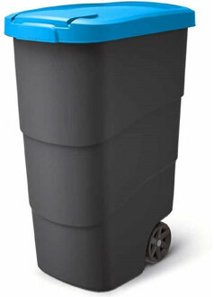 Keden Afvalcontainer/rolemmer Wheeler - blauw - 90 liter - 58 x 39 x 78 cm - huis/tuin afval scheiden