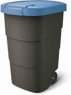 Keden Afvalcontainer/rolemmer Wheeler - blauw - 95 liter - 54 x 50 x 76 cm - huis/tuin afval scheiden