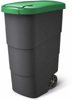 Keden Afvalcontainer/rolemmer Wheeler - groen - 90 liter - 58 x 39 x 78 cm - huis/tuin afval scheiden