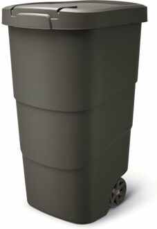Keden Afvalcontainer/rolemmer Wheeler - zwart - 110 liter - 54 x 50 x 85 cm - huis/tuin afval scheiden