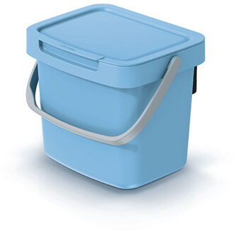 Keden GFT aanrecht afvalbak - lichtblauw - 3L - 19 x 17 x 15 cm