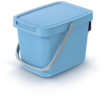 Keden GFT aanrecht afvalbak - lichtblauw - 6L - 20 x 26 x 20 cm