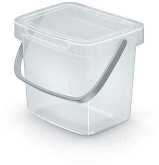Keden GFT aanrecht afvalbak - transparant - 3L - 19 x 17 x 15 cm