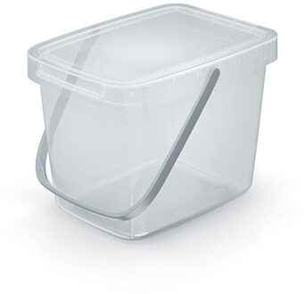Keden GFT aanrecht afvalbak - transparant - 6L - 20 x 26 x 20 cm