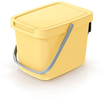 Keden GFT aanrecht afvalbakje - geel - 6L - afsluitbaar - 20 x 26 x 20 cm - klepje/hengsel