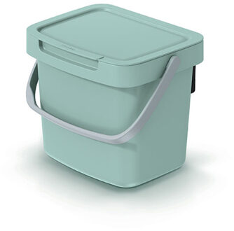 Keden GFT aanrecht afvalbakje - mintgroen - 3L - afsluitbaar - 19 x 17 x 15 cm - klepje/hengsel