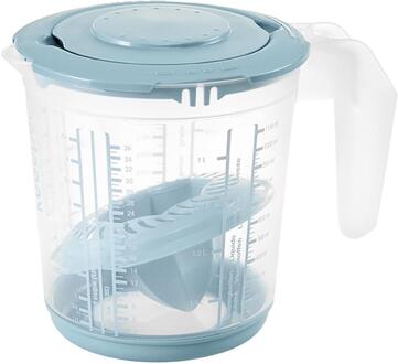 Keeeper Maatbeker 1L + citruspers blauw wit