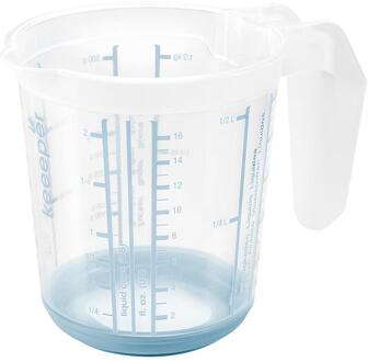 Keeeper Maatbeker anti-slip 0,5L blauw wit