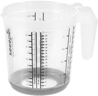 Keeeper Maatbeker anti-slip 1L grijs Wit