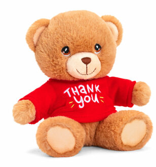 Keel Toys Bedank knuffel beer met shirtje 14 cm Rood