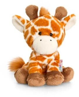 Keel Toys Giraffe knuffel - pluche - oranje - 14 cm - knuffeldier
