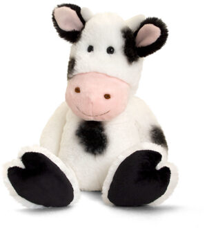 Keel Toys Knuffel Koe - zwart / wit - pluche - knuffeldier - 25 cm