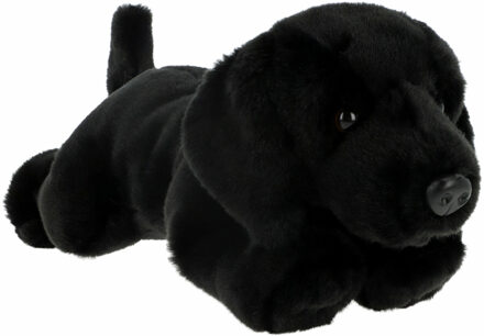 Keel Toys Knuffeldier Puppy Labrador hond - zachte pluche stof - premium kwaliteit knuffels - zwart - 35 cm