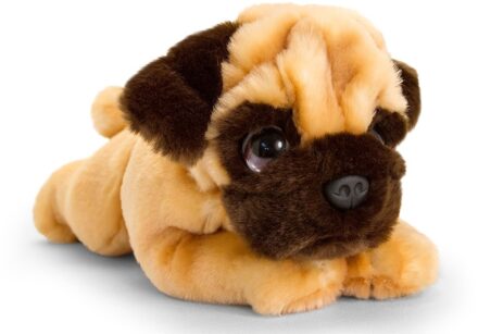 Keel Toys Mopshond honden knuffeldier 25 cm - Knuffel huisdieren Bruin