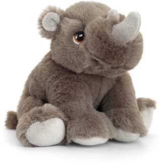 Keel Toys neushoorn knuffel - 25 cm - pluche - knuffeldieren - Afrikaanse dieren - zoogdieren