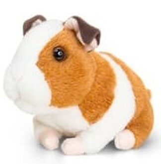 Keel Toys pluche cavia knuffel bruin/wit met geluid 16 cm - Knuffel huisdieren Multikleur