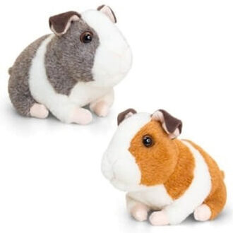 Keel Toys pluche cavia knuffels set in 2 kleuren met geluid 16 cm - Knuffel huisdieren Multikleur