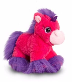 Keel Toys Pluche eenhoorn knuffel fuchsia roze 18 cm - Knuffeldier