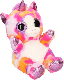 Keel Toys pluche eenhoorn knuffel - regenboog kleuren paars - 25 cm