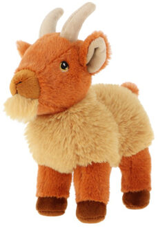 Keel Toys pluche Geit - knuffeldier - bruin - zittend - 20 cm - knuffel Geitje Oranje