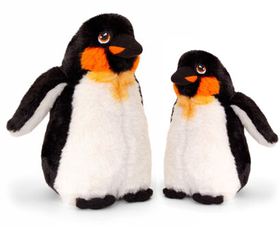 Keel Toys pluche Keizer pinguin knuffeldieren - wit/zwart - staand - 20 en 25 cm - Knuffeldier Multikleur