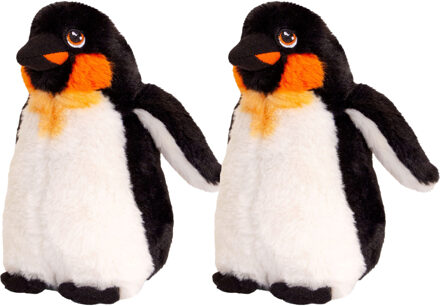 Keel Toys pluche keizers pinguin knuffeldier - 2x - wit/zwart - staand - 20 cm