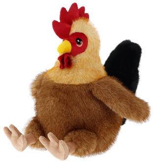 Keel Toys pluche Kip / Haan - knuffel - bruin - zittend - 20 cm
