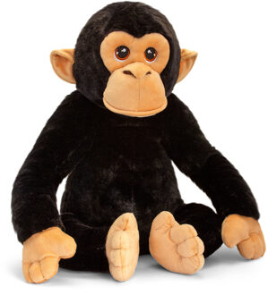 Keel Toys Pluche knuffel chimpansee aap - zwart - 45 cm - Apen knuffels - dieren - cadeau Multi