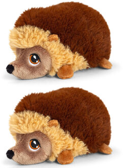 Keel Toys Pluche knuffel dier - 2x stuks - egel van 18 cm - Knuffelbeesten - speelgoed