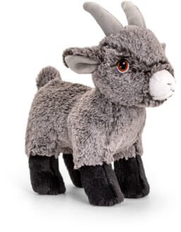 Keel Toys Pluche knuffel dier - geitje - grijs - 20 cm - Knuffelbeesten - Boerderij dieren - Knuffel boederijdieren Multikleur