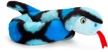 Keel Toys Pluche knuffel dier kleine opgerolde slang blauw 65 cm