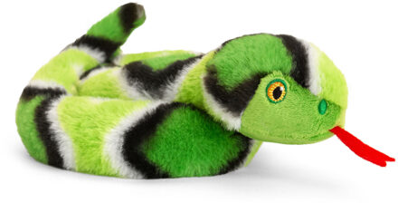 Keel Toys Pluche knuffel dier kleine opgerolde slang groen 65 cm - Knuffeldier