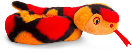 Keel Toys Pluche knuffel dier kleine opgerolde slang rood 65 cm